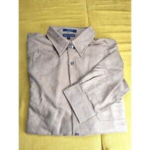 Joh Ashford Size XL Tall Faux Suede Button Up Long Sleeve Shirt